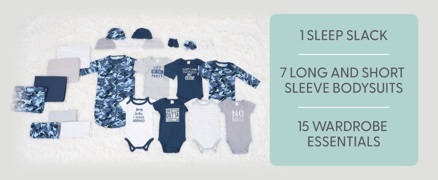 Peanutshell Newborn Baby Layette Gift Set, Dino, Infant Clothes