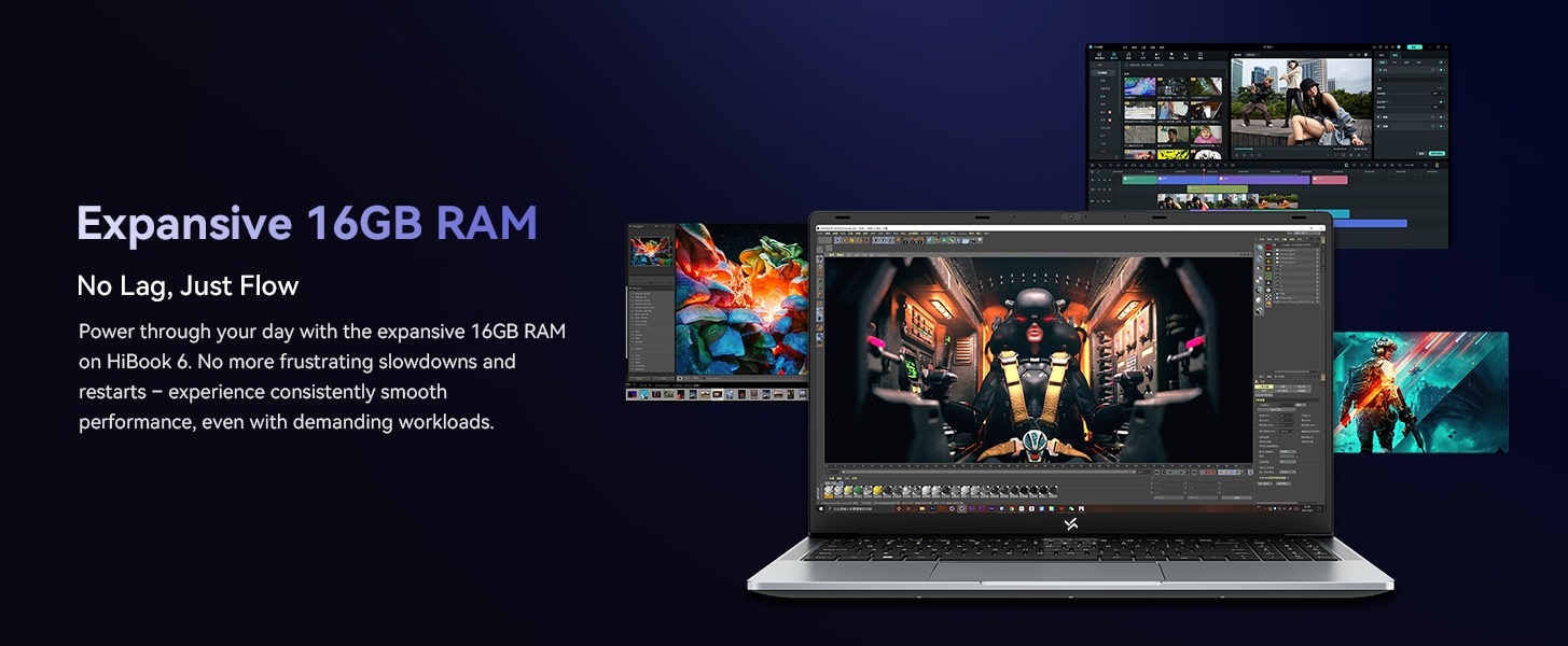 Huidun 15.6 inch Laptop Computer Intel Twin Lake N150 16GB RAM
