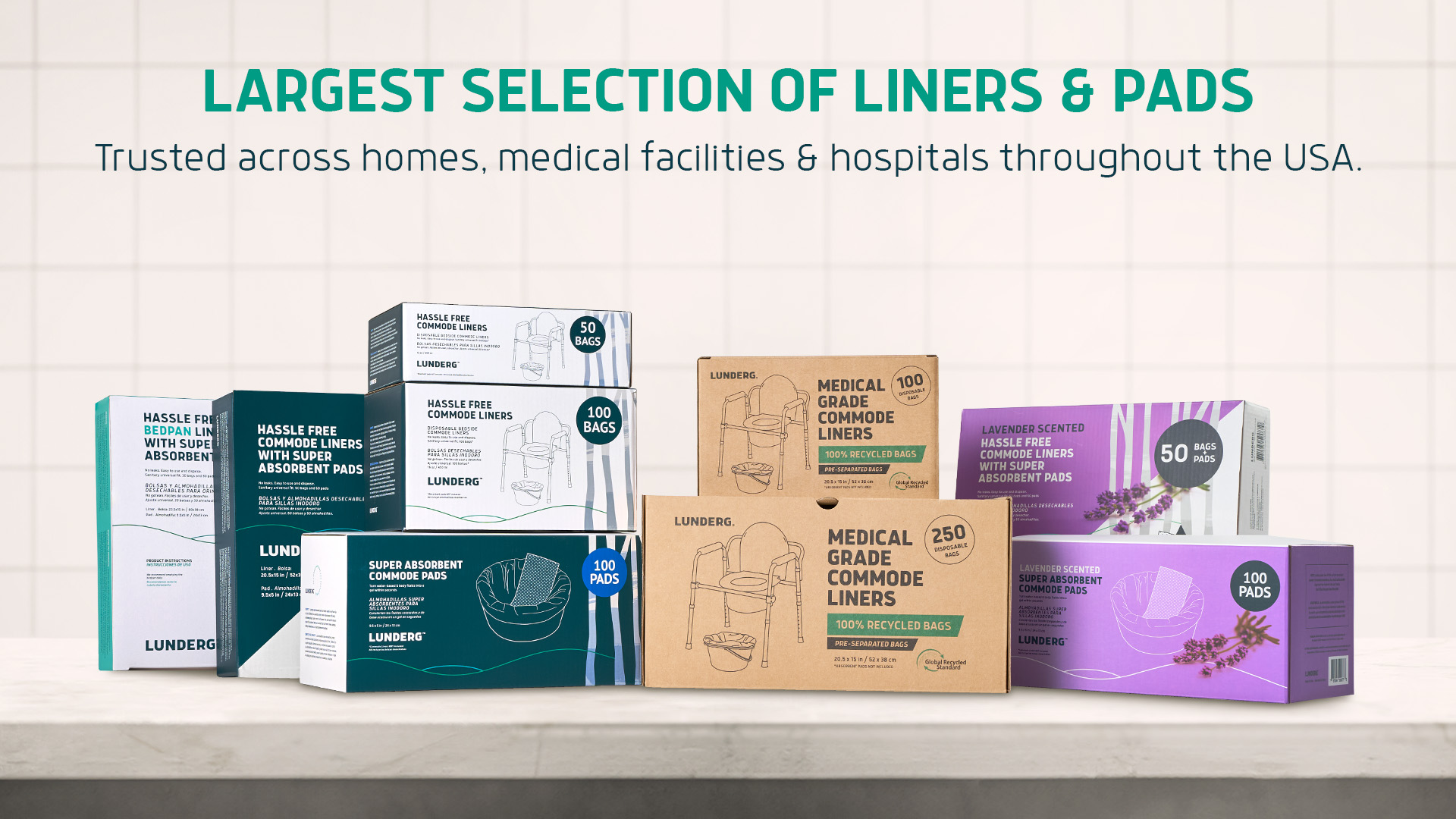 thumbnail video image 2 of Lunderg Commode Liners with Absorbent Pads - Value Pack Medical Grade 150 Count Universal Fit - Disposable Bedside Commode Liners and Pads for Adult Commode Chairs, Portable & Camping Toilet Bags, 2 of 9