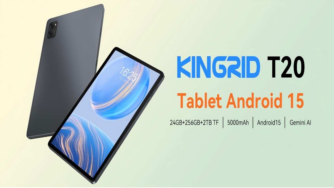 Android 15 Tablets T20, 10.1 Inch Incell Display, 24GB RAM 256GB