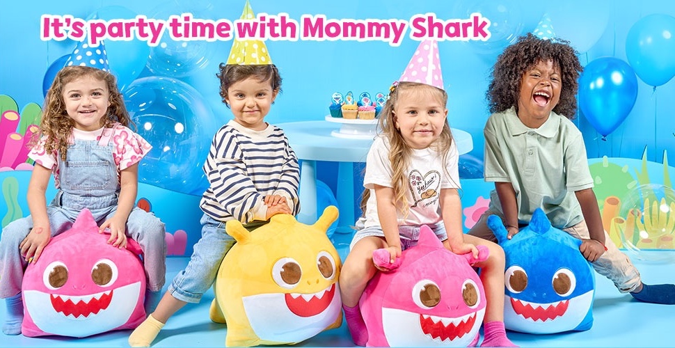 Baby Shark Mommy Shark Hopper Plush Toy - Inflatable Ride On