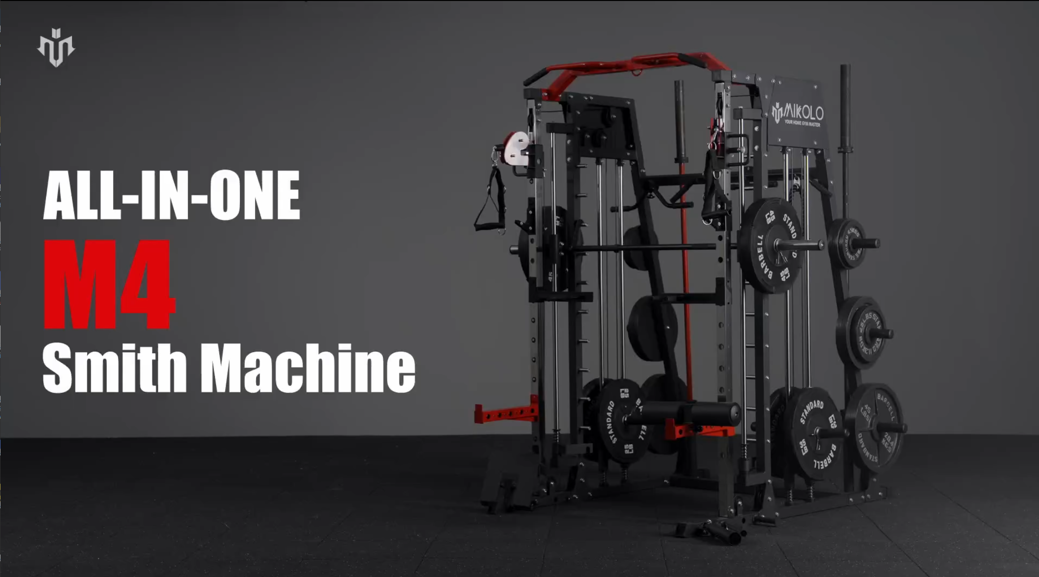 Mikolo Smith Machine, 2200 lbs Power Rack Cage, Cable Crossover