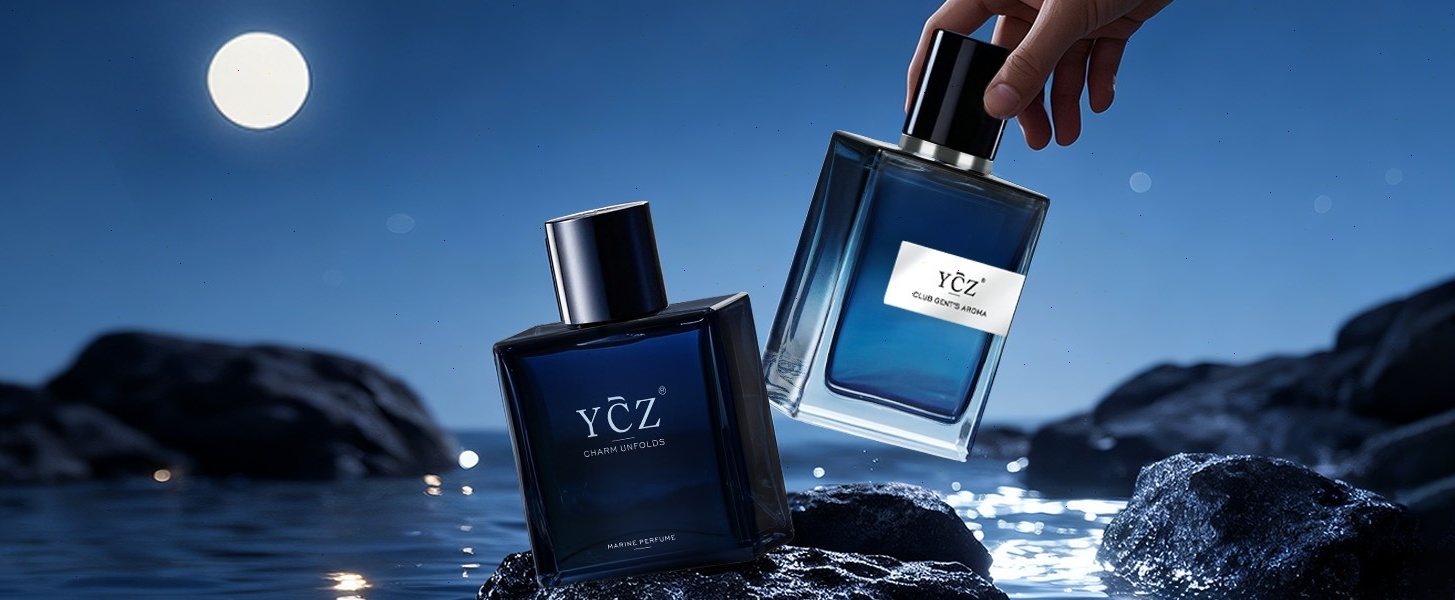 YCZ Men's Perfume Set, 2-Pack Cologne Gift Set for Men with Marine