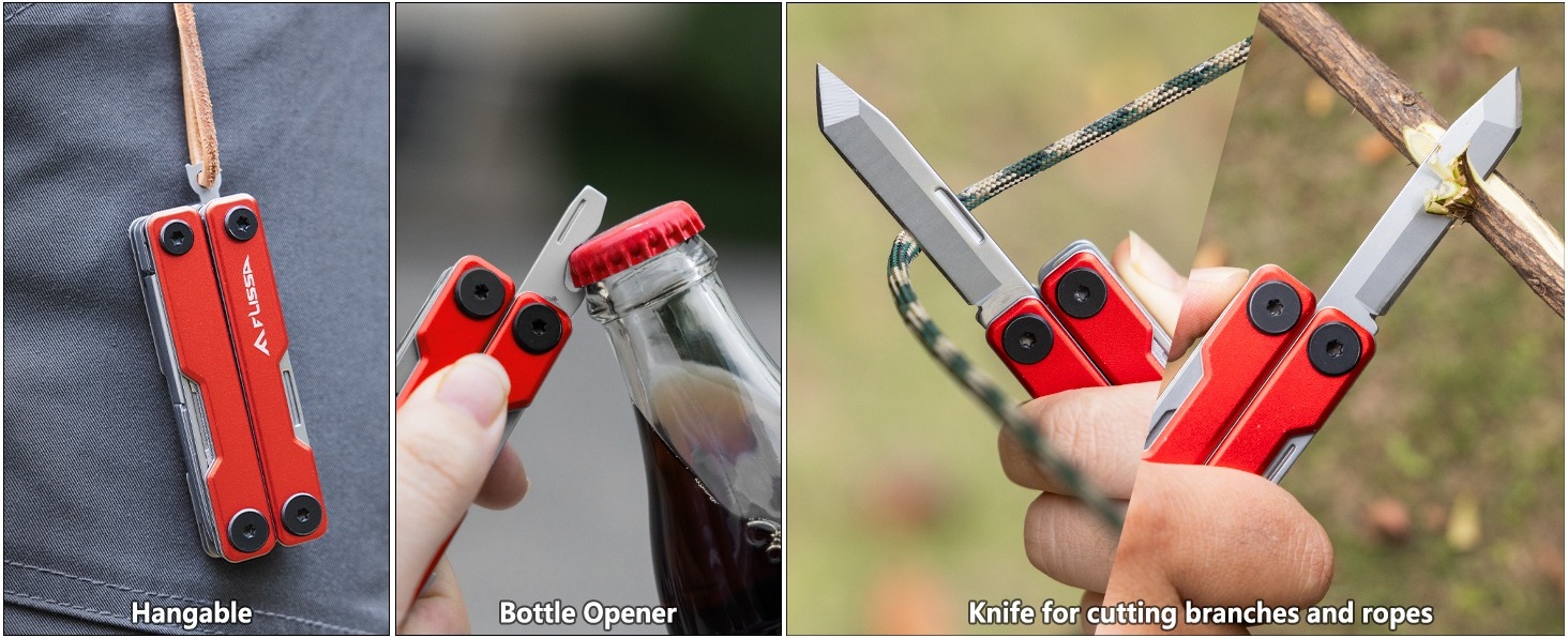 FLISSA 11-in-1 Multitool Scissors, Stainless Steel Mini Multi Tool