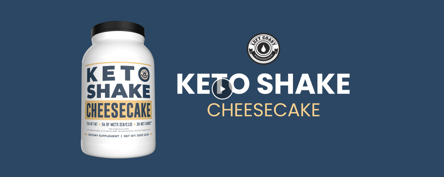 thumbnail video image 2 of Left Coast Performance Meal Replacement Shake Low Carb Keto Protein Powder Mix, Cheesecake, 16 oz, 2 of 8