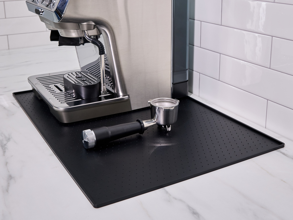 thumbnail video image 2 of GORILLA GRIP Coffee Mat, 18x28, Waterproof Heat-Resistant Silicone Espresso Accessories, Brown, 2 of 10