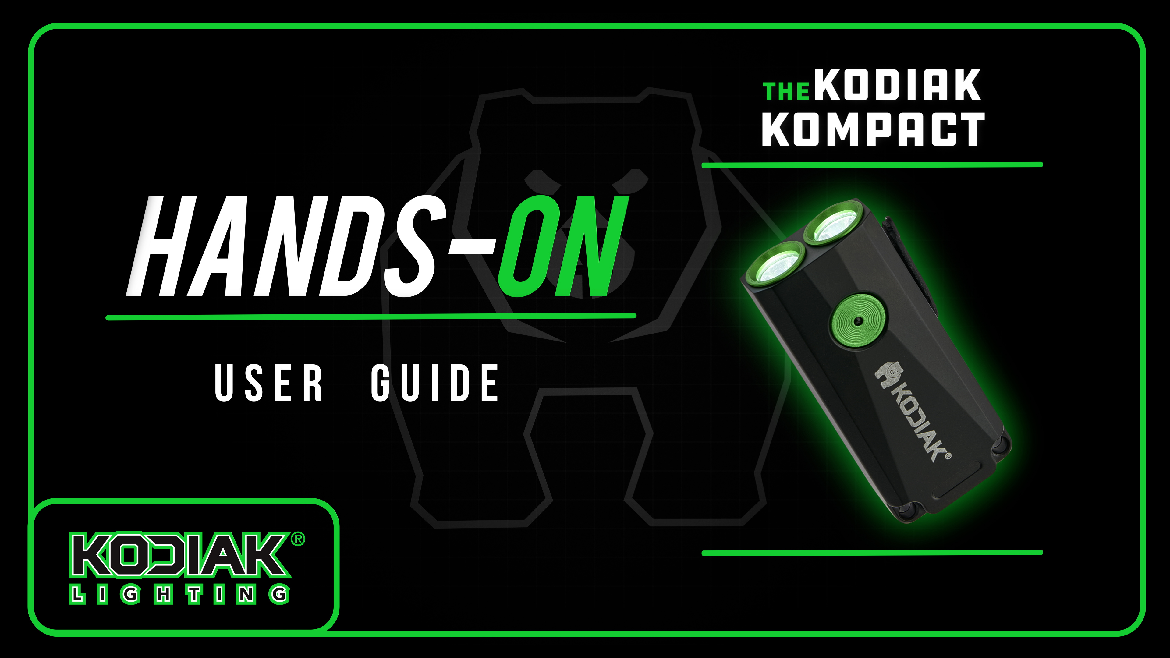 thumbnail video image 2 of Kodiak Kompact 1000-Lumen LED Flashlight, Rechargeable Portable Light with Pocket & Cap Clip, Black/Green, 2 of 8