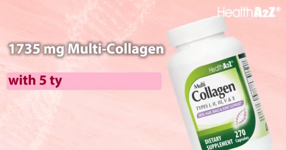 thumbnail video image 2 of HealthA2Z Multi Collagen Capsules for Skin, Hair, Nails and Joints , 1735 mg, 270 Count, 2 of 6