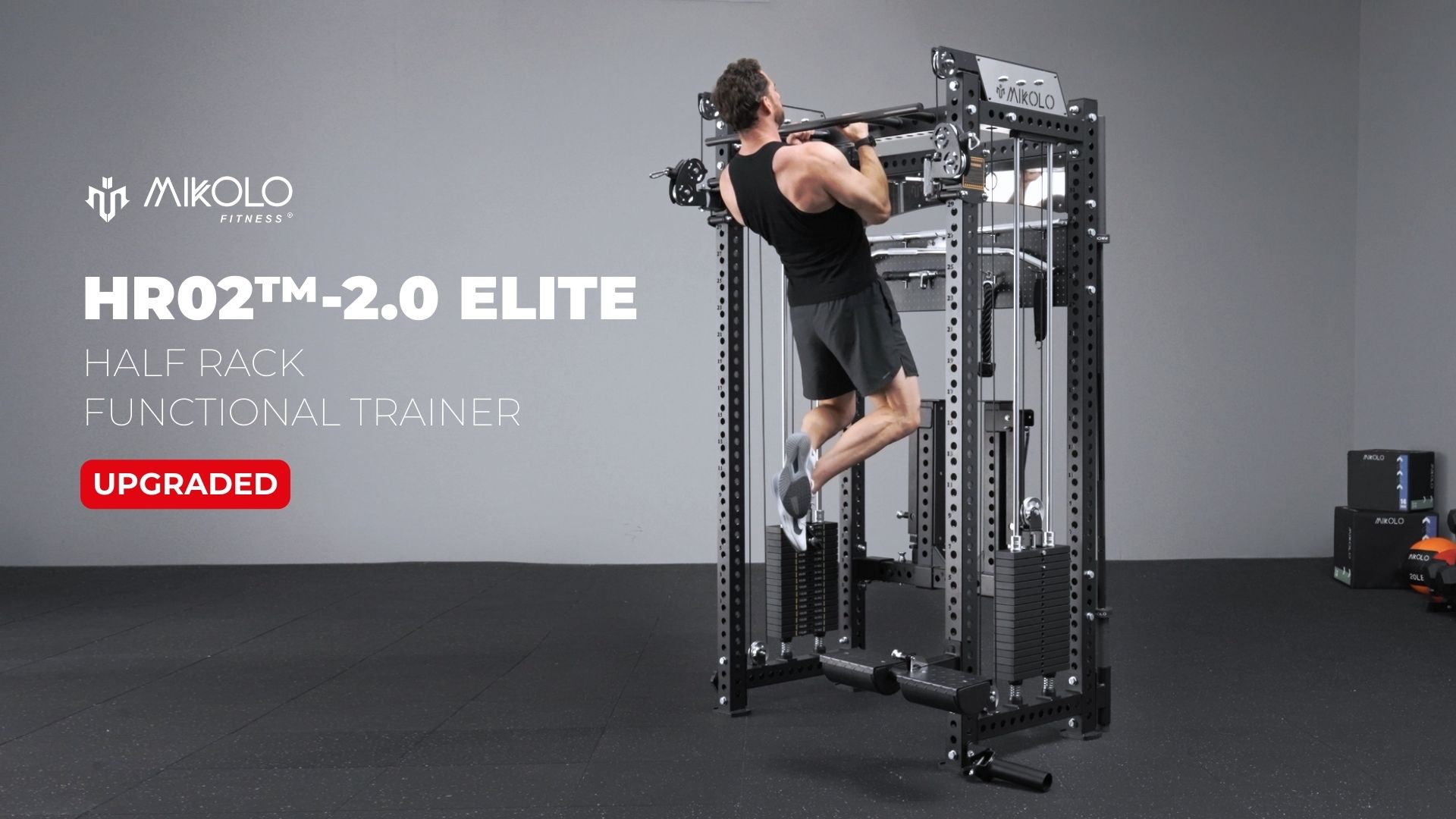 thumbnail video image 2 of MIKOLO ANUBIS Power Cage, All-in-One Power Rack Cage with Weight Stack, 2000LBS Power Cage Squat Rack, Dual Pulley Cable Crossover System for Home gym, 2 of 20