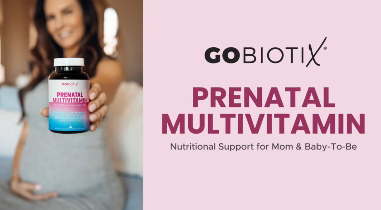 thumbnail video image 2 of (2 pack) GoBiotix Prenatal Vitamins for Women with Iron, Calcium, Folate & Vitamin D2, 90 Capsules, Pregnancy Support, 2 of 10