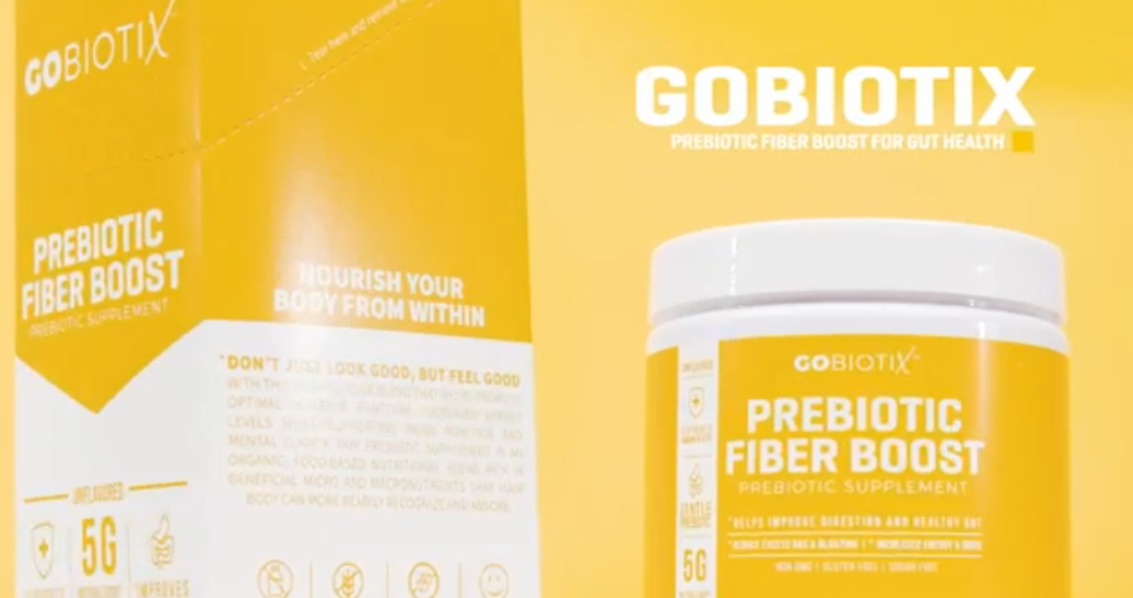 thumbnail video image 2 of (3 pack) GoBiotix Fiber Supplement Prebiotic Powder for Digestive Health, Sugar-Free, 35 Servings, Organic Fiber Powder, 2 of 7