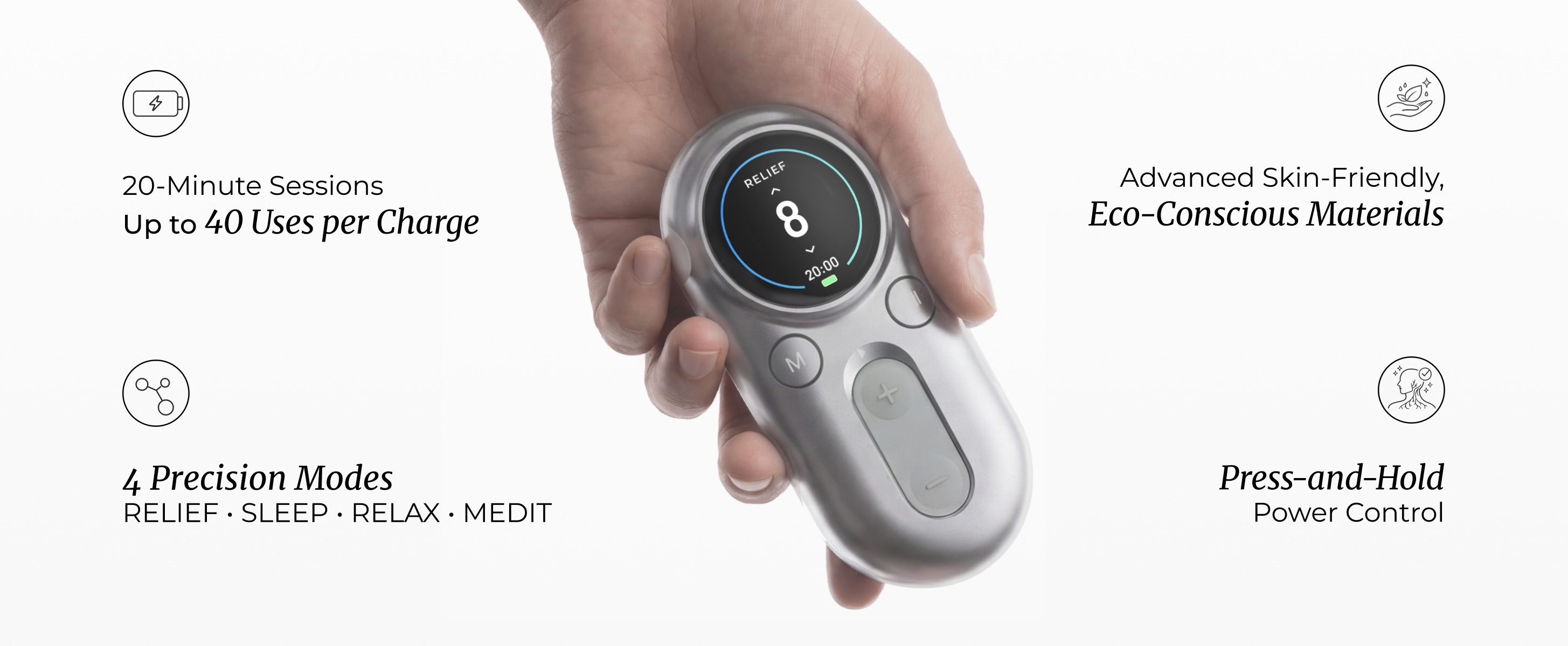 ZenoWell Luna Vagus Nerve Stimulator for Migraine Relief, Tension