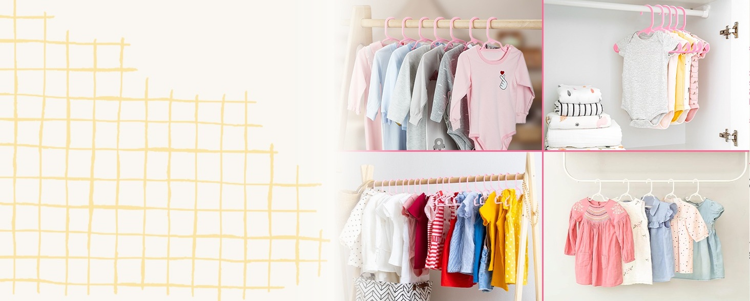 ACSTEP Baby Hangers 20 Pack, 11 Inch Kids Plastic Hangers, Non