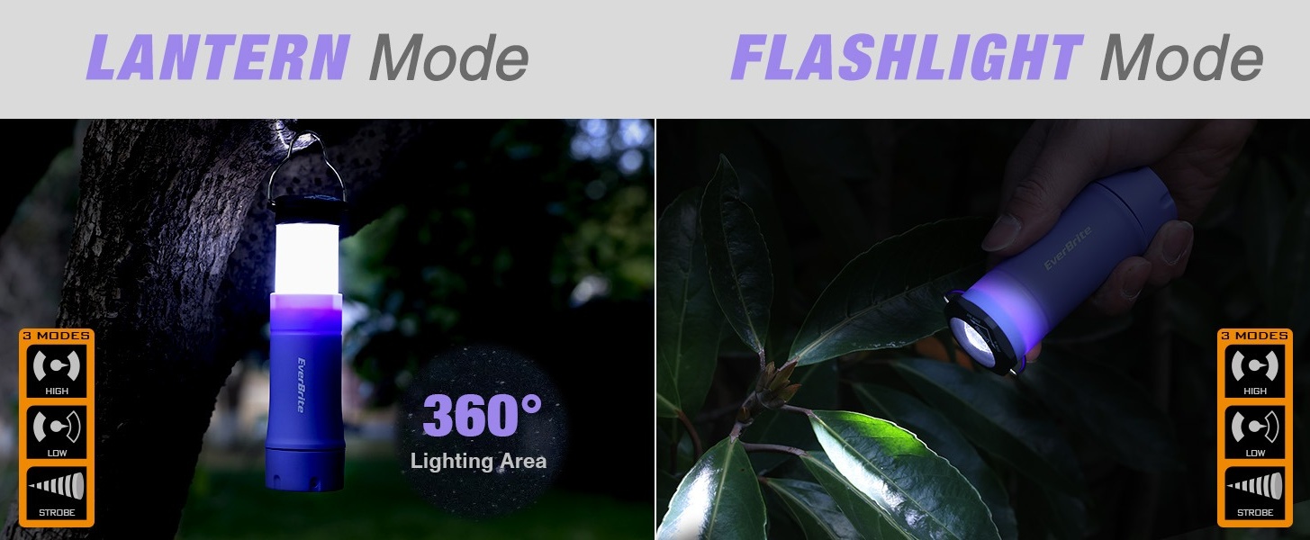 EverBrite 2-in-1 Mini Lantern Flashlight, Zoomable LED Light with