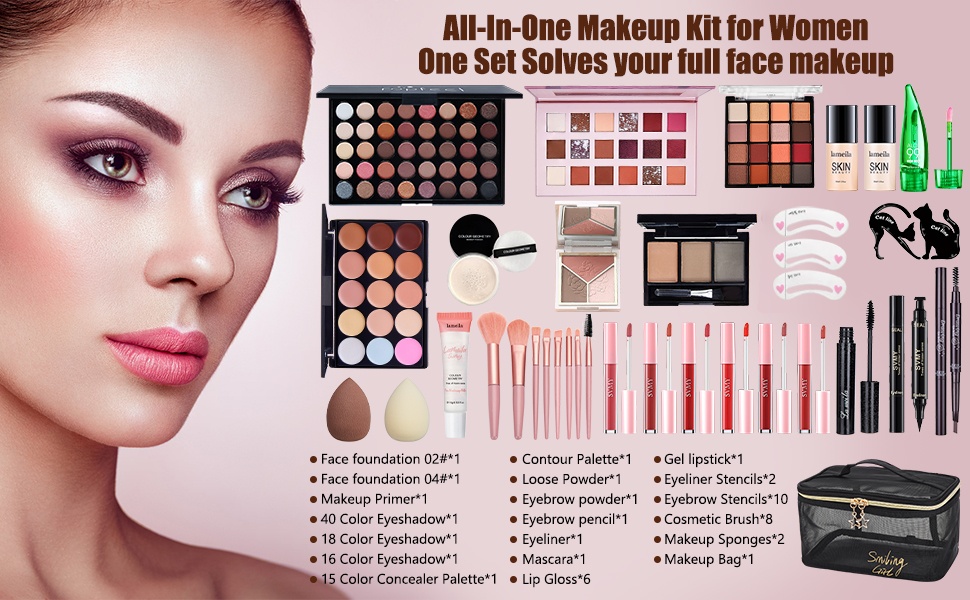 All-in-One Makeup Kit for Women – Complete Makeup Set with