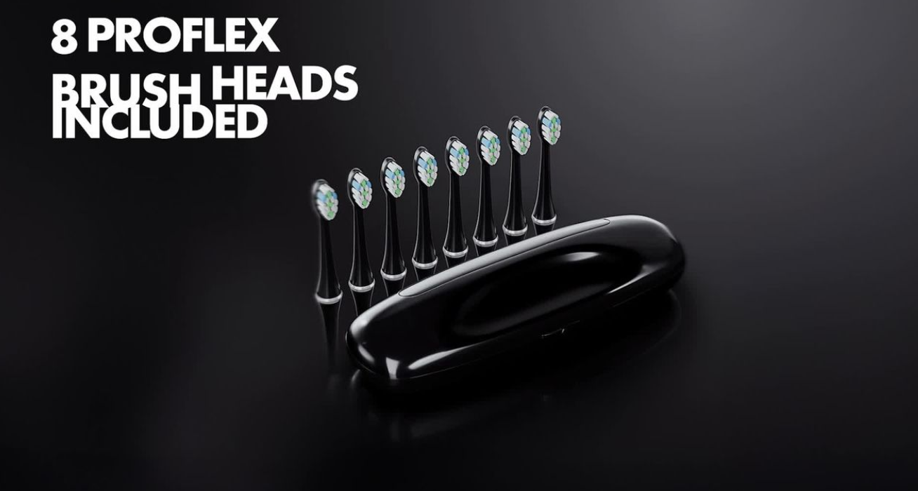 thumbnail video image 3 of AquaSonic Elite Rechargeable Electric Toothbrush Set - ADA Accepted, 5 Modes, Travel Case, 8 Brush Heads  (Optic White), 3 of 9