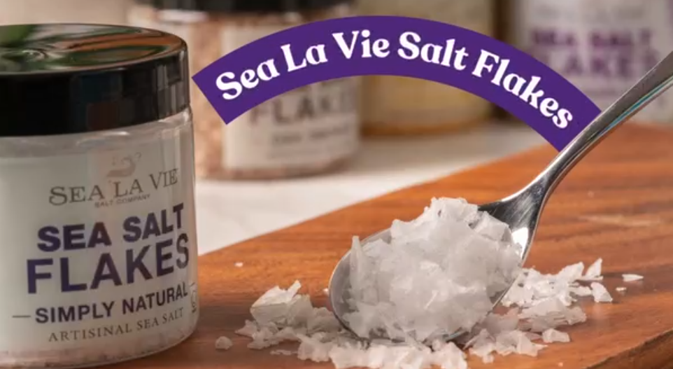thumbnail video image 2 of Sea La Vie Artisanal Sea Salt Flakes, Handcrafted Gourmet Finishing Salt, Kosher, Wild Garlic, 3.5 oz, 2 of 8