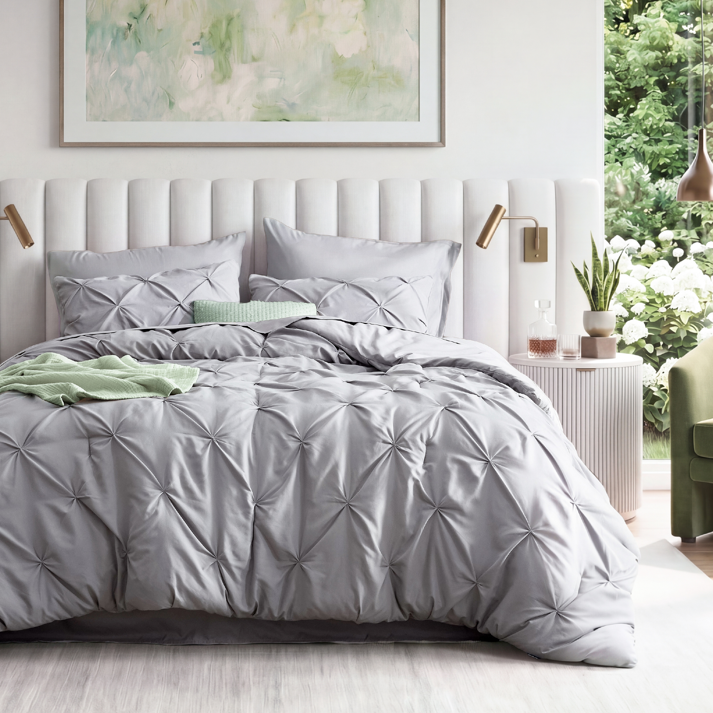U by Bedsure Cal King Comforter Set Grey, Bed in a Bag California