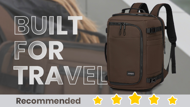 thumbnail video image 2 of Joyway Travel Backpack for Women & Men Large Capacity Carry On Backpack with Shoe Compartment Waterproof Weekender Bag Laptop Backpack with Wide Opening Overnight Bag for Travel Work Gym, 2 of 9