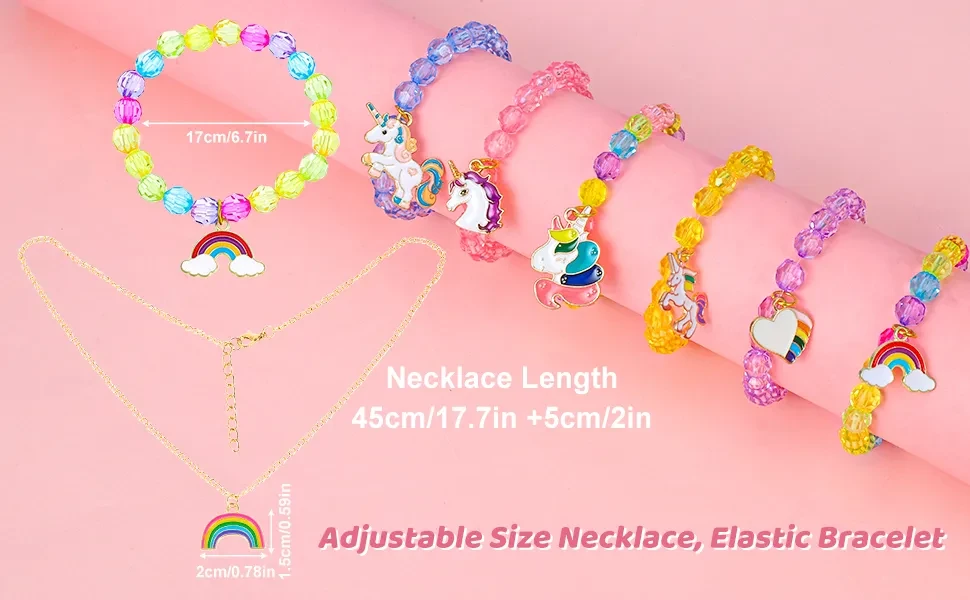 12 PCS Gils Necklaces Bacelets And Ings Set With Unicon