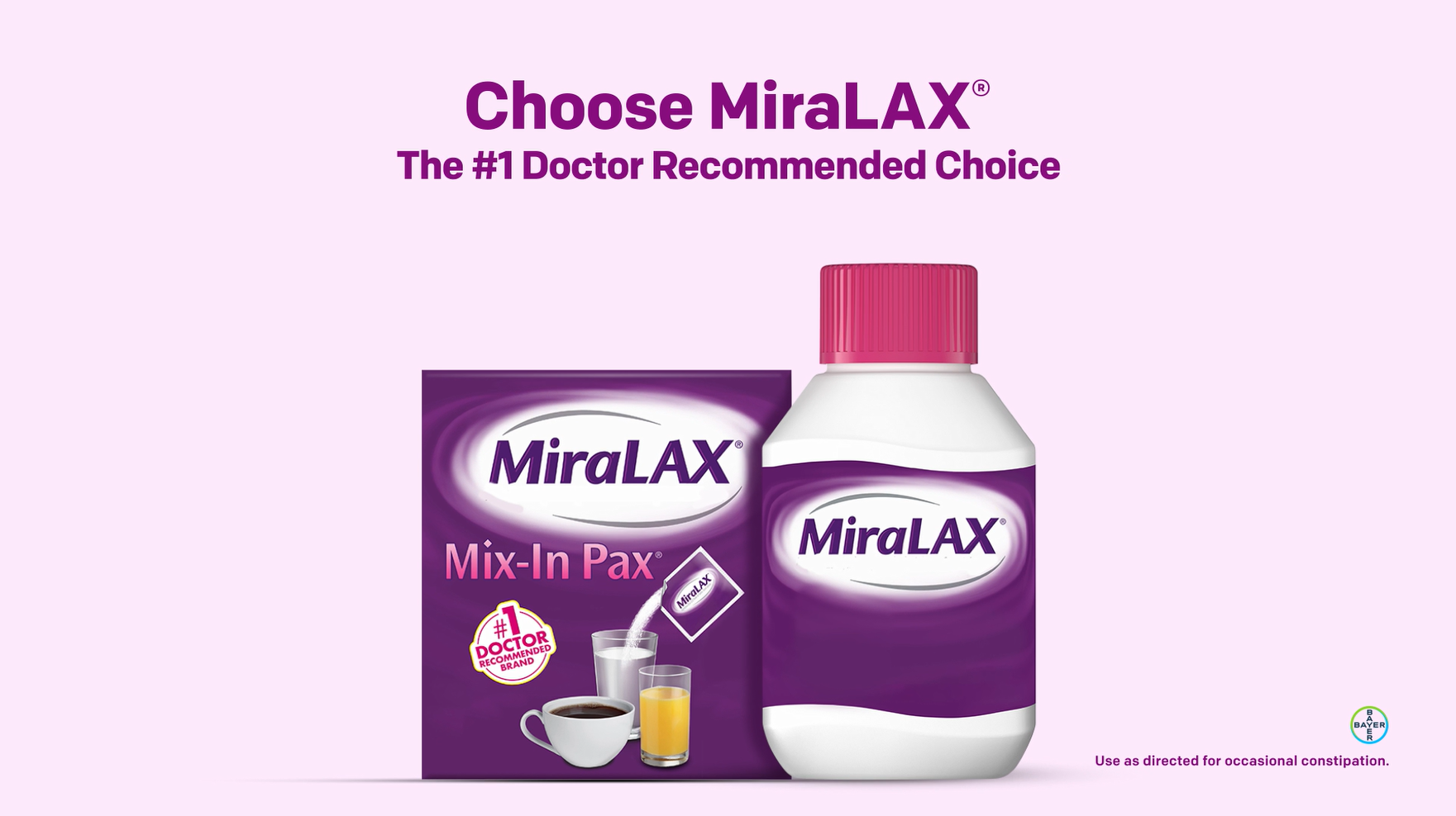 thumbnail video image 2 of MiraLAX Laxative Powder for Gentle Constipation Relief, 45 Doses, 2 of 8