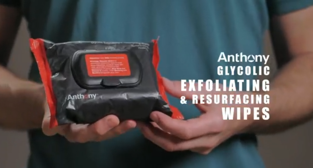 thumbnail video image 2 of Anthony Glycolic Exfoliating Face Wipes and Resurfacing Wipes for Men Infused with Glycolic Acid, 30 Count, 2 of 7