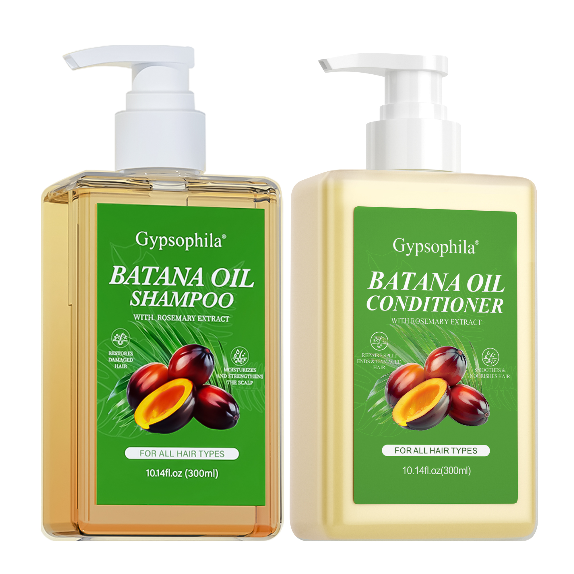 Gypsophila Shampoo & Conditioner Set, 300ml*2, Rosemary Growth