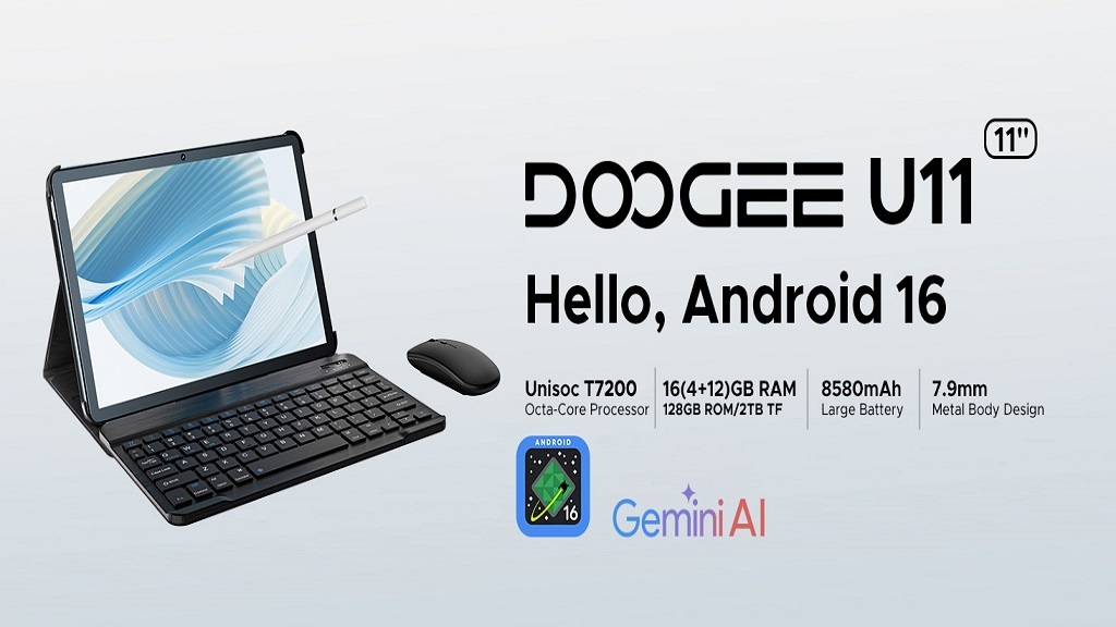 DOOGEE U11 Android 16 Tablet with Keyboard, 11 inch Tablet