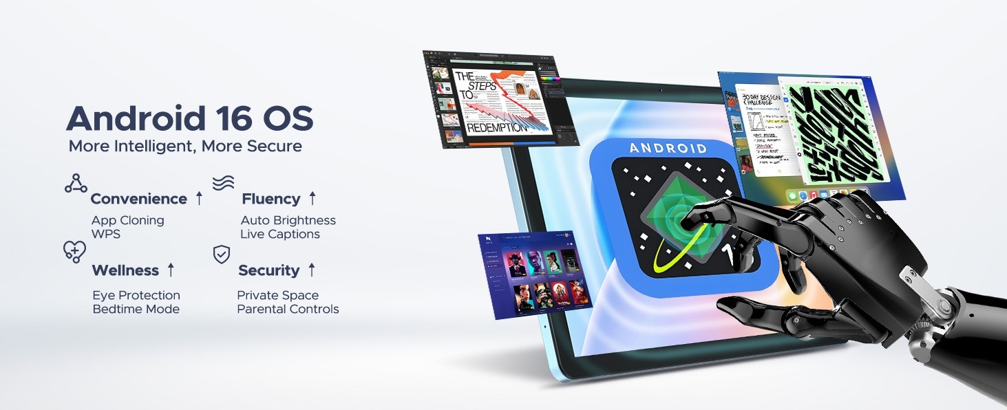 Aorlym P10 Pro Android 16 Tablet, 10 inch Tablets with Gemini AI