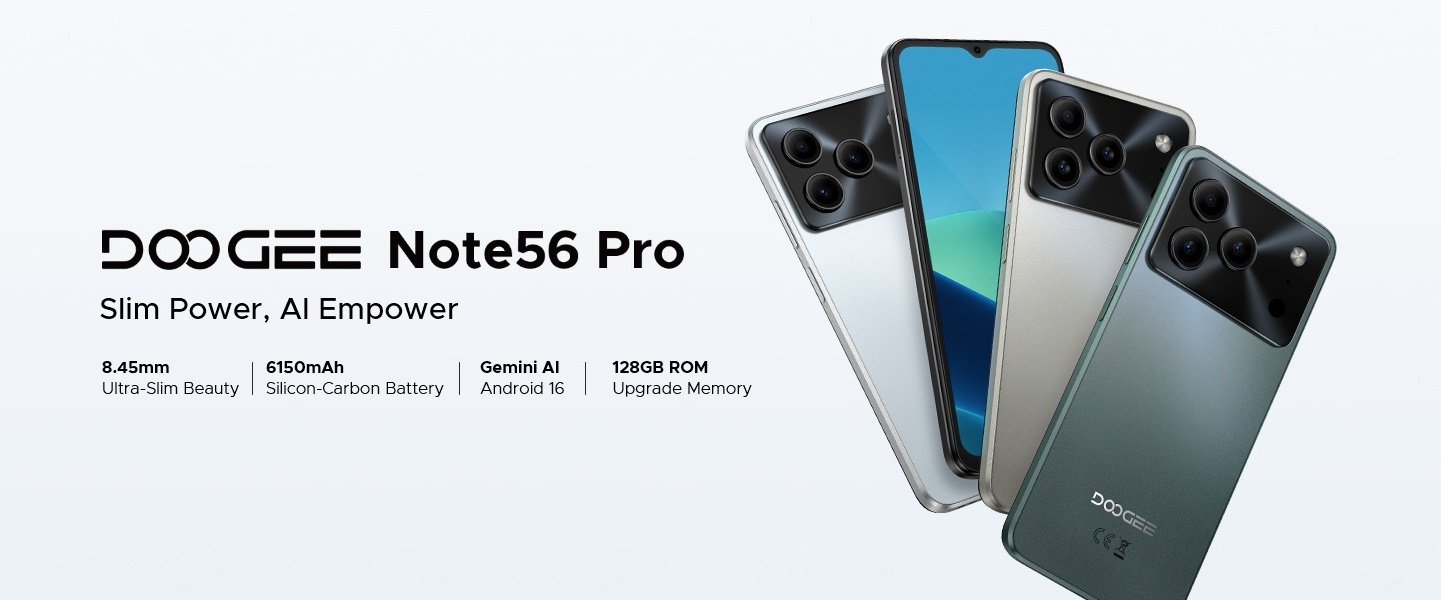 DOOGEE Note 56 Pro Android 16 Phone Unlock,32GB+128GB/2TB Android