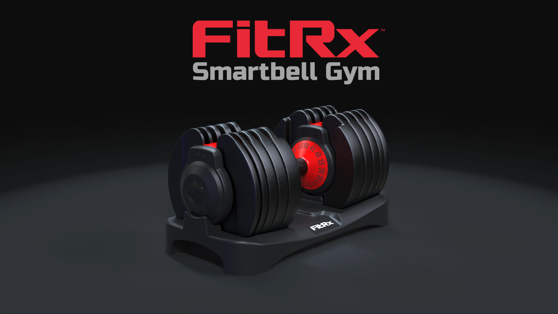 thumbnail video image 2 of FitRx Adjustable Dumbbells, 52.5lb SmartBell Dumbbell Set with Quick-Select Weights for Home Gym, 2 of 12