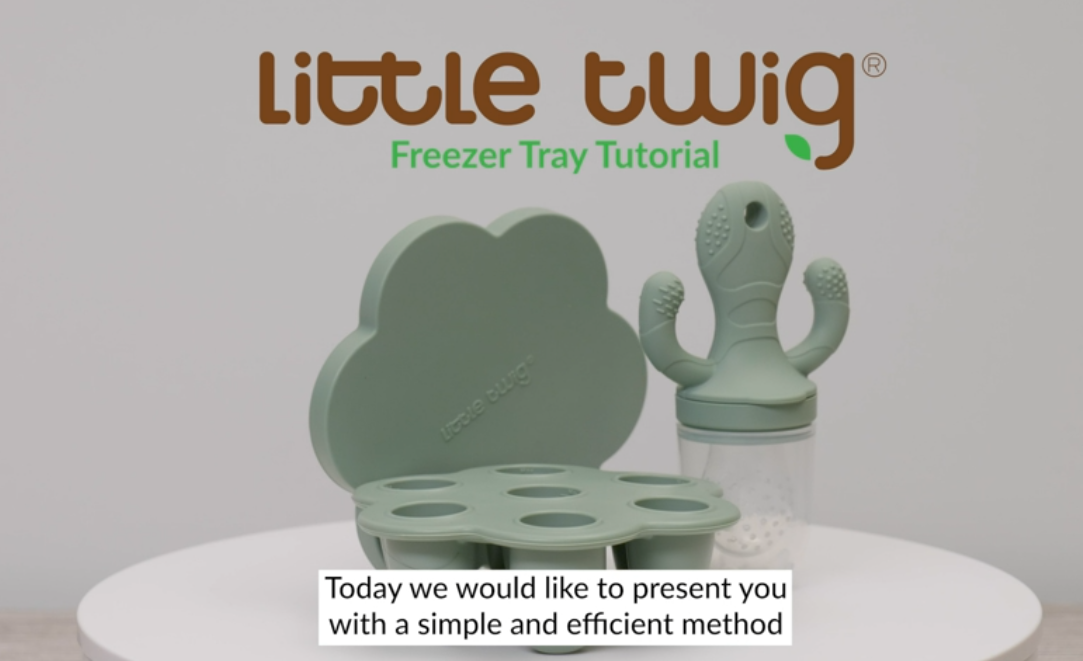 thumbnail video image 2 of Little Twig Freezable Teether Set Sage, 2 of 11