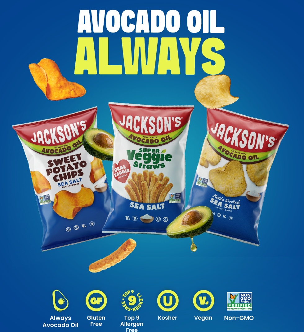 3 pack) Jackson's Sweet Potato Spicy Jalapeno Chips, Avocado Oil