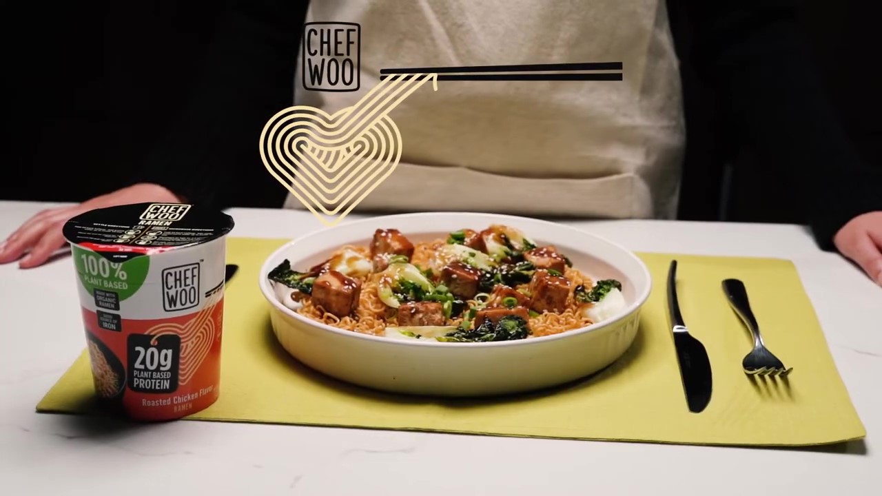 Free Shipping! Chef Woo Roasted Chicken Ramen Cup High Protein