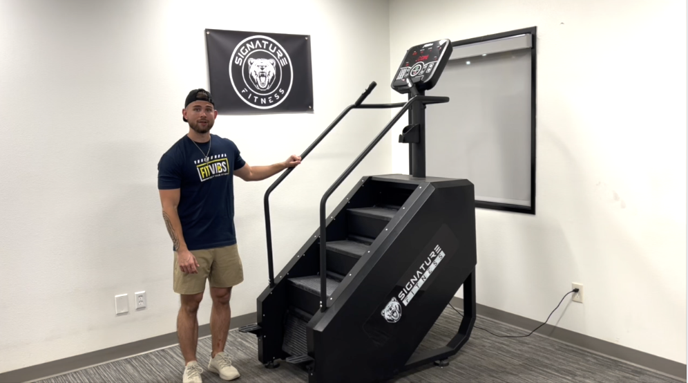 thumbnail video image 2 of BalanceFrom Stair Climber Commercial Grade Stair Stepper Machine for Cardio and Lower Body Workouts, 2 of 9