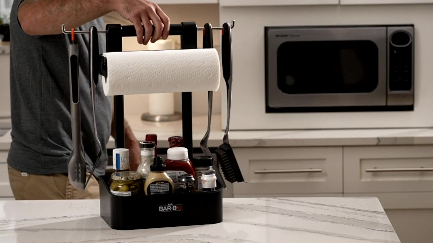 thumbnail video image 2 of Mr. Bar-B-Q Collapsible Grilling Caddy, Portable BBQ Organizer for Camping and Cookouts, 2 of 8