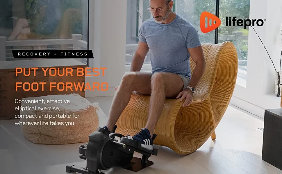 LifePro FlexStride Motorized Under Desk Elliptical, Seated