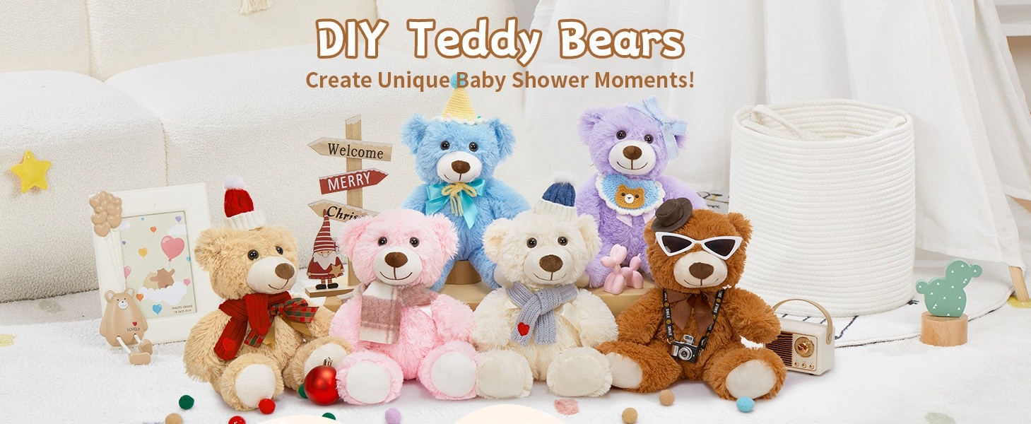 MorisMos 12 Packs Soft 14-inch Teddy Bears Plush Stuffed Animals