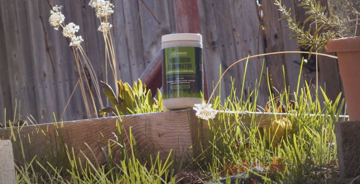 thumbnail video image 2 of Nature's Pure Edge Yard Odor Eliminator Instantly Removes Stool and Urine Odor from Lawn, Artificial Grass, Patio, and Kennel 2 lbs., 2 of 9