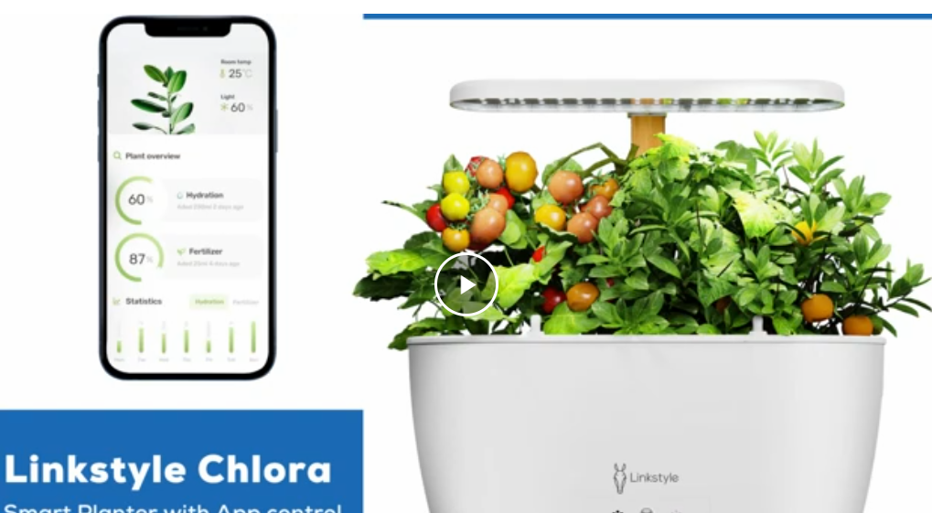 thumbnail video image 2 of Linkstyle Hydroponics Growing System, Smart Herb Garden Kit Indoor, Indoor Garden, APP & WiFi Controlled, with Growing LED Light, Gardening Gifts, 2 of 11