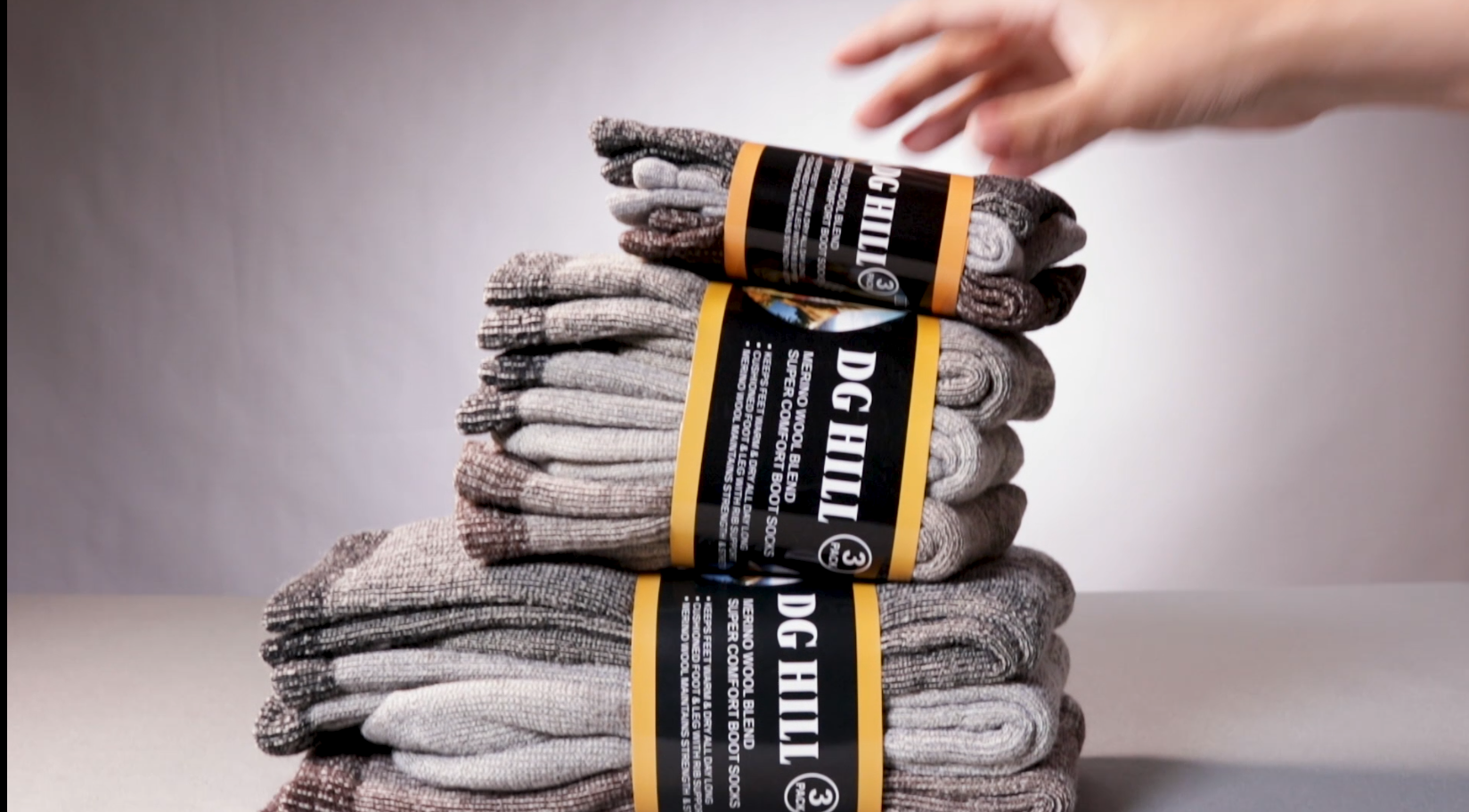 thumbnail video image 2 of DG Hill 3 Pairs Warm Mid-Calf Thermal 80% Merino Wool Socks for Women, 2 of 7