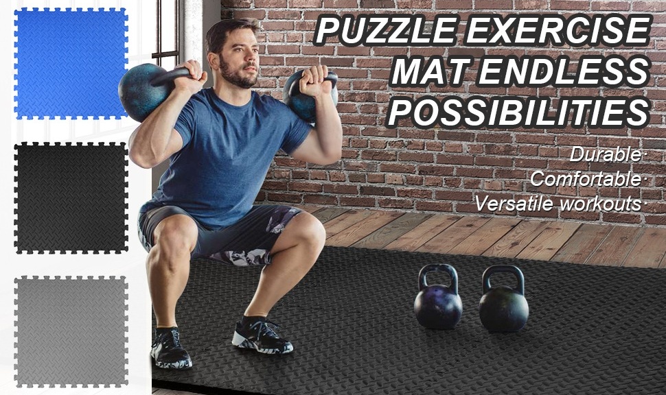 BalanceFrom 3/4 In. Thick Flooring Puzzle Exercise Mat with