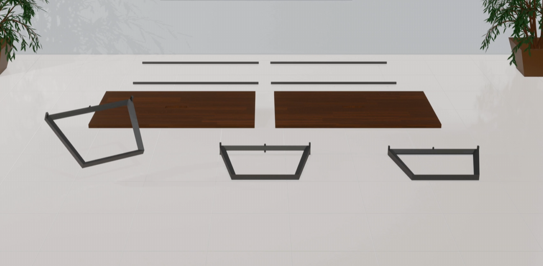 thumbnail video image 4 of Sturdy Conference Table With Cable Management Grommets By Ahliss- Modern Rectangle Office Meeting Table With Wood Tabletop And Metal Frame & Legs- Easy Assembly Boardroom Table, 4 of 4