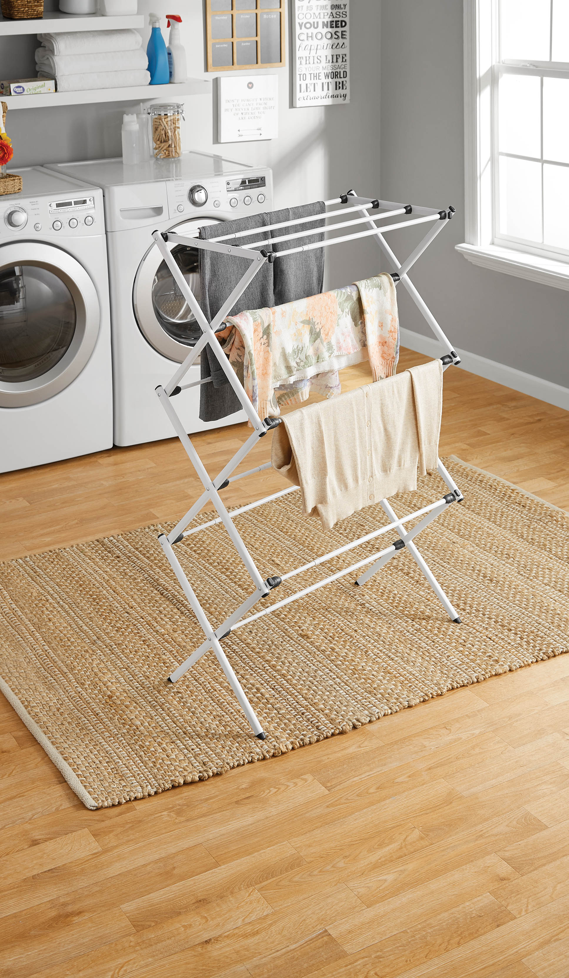 Free Shipping! Mainstays Expandable Steel Laundry Drying Rack