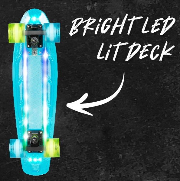 Madd Gear Light-up Skateboard Retro Mini Cruiser 62mm Wheels