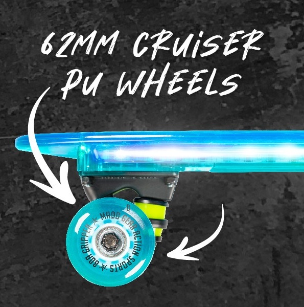 Madd Gear Light-up Kids Skateboard Retro Mini Cruiser 62mm