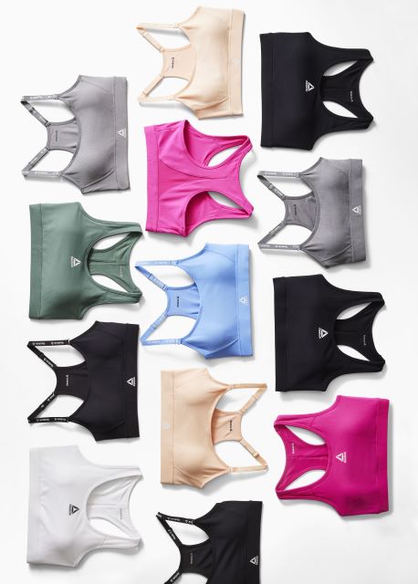 thumbnail video image 5 of Reebok Womens Medium Support Key Seamless Sports Bra, 5 of 5