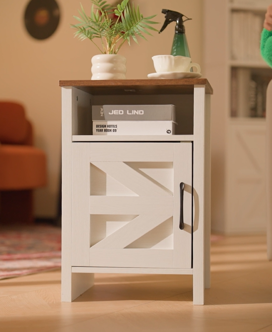 thumbnail video image 2 of Devoko Nightstand Set of 2 Farmhouse Nightstand with Storage Shelves Bedside Tables End Table for Bedroom Modern Wood Side Table Living Room,White, 2 of 9