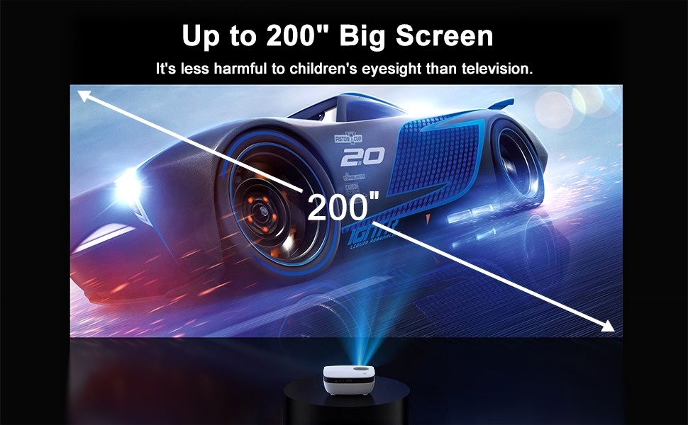 TOPVISION 1080P Mini Projector with Bluetooth,Keystone Correction