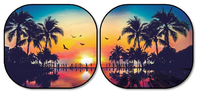 【Sunset】 Auto Drive Sunset Twist Sunshade 2 Pack 28.5x31.5 inches Car